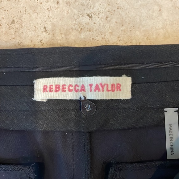 Rebecca Taylor Ava Techy Pants w/ Genuine Leather Insets size 2 - Picture 4 of 8